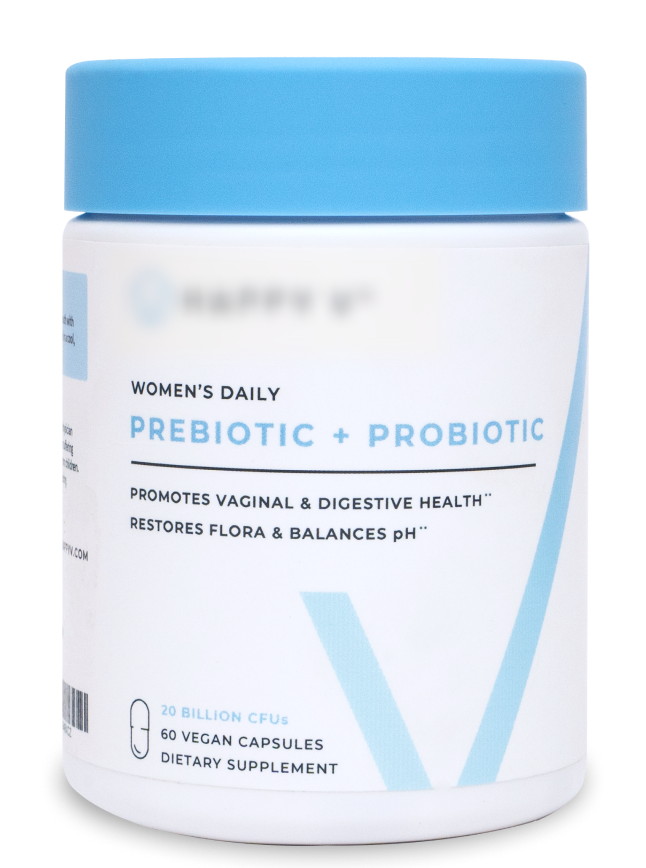 Happy V Women's Daily Prebiotic + Probiotic Supplement Bottle